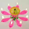 Wholesale magic flower shape musical lotus candle for birthday