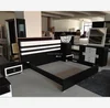Black color and high glossy white painting green bed room with king size /Bed murphy