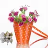 Wholesale waterproof plastic gift fresh flower cylinder display irregular flower pot