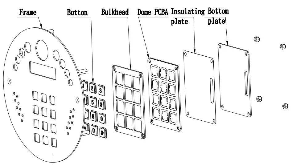 15 Key rfid metal cabinet door lock elevator control board keypad