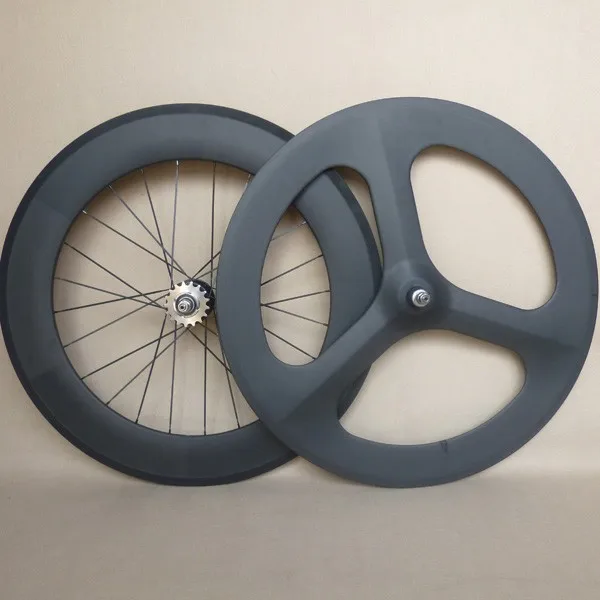 track carbon wheels 70 tri spoke front 88mm rear wheel 700c