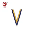 Custom-made sport military medal coral mesh colored ribbon