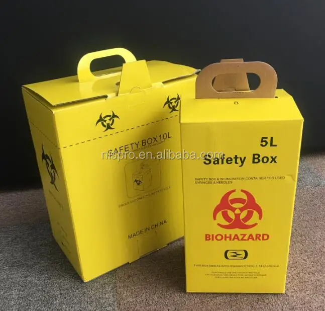 Medical Needle Waste Cardboard Sharps Container And Box For Disposal