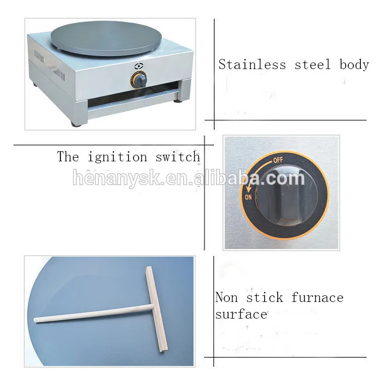 Gas SINGLE Plate Crepe Machine Snack Electric Hot Plate Crepe Maker Machine