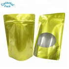 250g reusable coffee bean aluminum foil pouch zipper valve bags stand up packaging bag with window