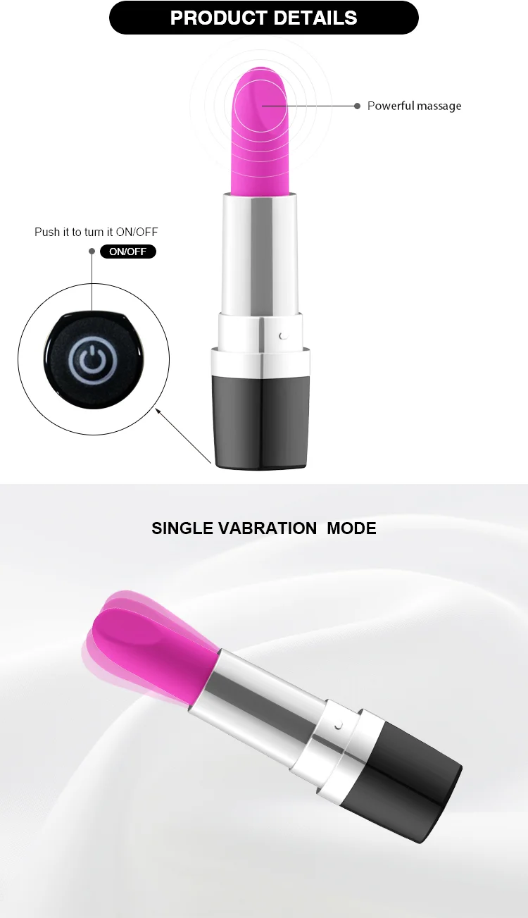 Female Electric Handheld Personal Massage Silver Black Bullet Battery Lipstick Vibrator