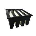 592*592*292mm Medium Efficiency F8 Black Plastic Frame Glassfiber Media V Bank Air Filter For HVAC System