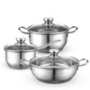 High quality beautiful cooking pot stainless steel cookware set with rose gold handle and knob size 20/22/24/26/28/30/32/34cm
