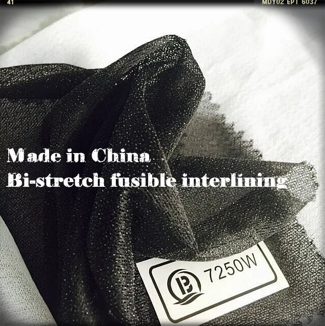 made in china 2015hot product 100 polyester bi-stretch fusible