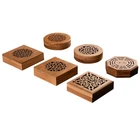 engraved wooden incense burner round or square gift box