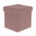 Velvet ottoman fabric foldable storage footstool ottoman