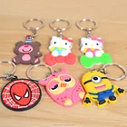 Custom 2D soft PVC keychain, cheap bulk 3D rubber key rings, plastic keychain