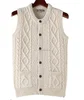 crochet knitting sleeveless sweater vest for men button down