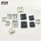 wholesale 8mm 12mm 10mm 2 holes diamond glass sofa furniture vintage rhinestone square shape crystal buttons for garment