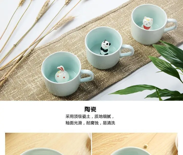 3D stereo animal coffee mug,cartoon ceramic cup ,3D cartoon water mugs for kids