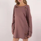 Wholesale Apprarel Loose Street Style Hole Clothes Latest Beautiful Lady Alibaba Fashion Dress