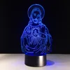 Acrylic 3D Optical Illusion Jesus Christ Jehovah 7 Color Change LED Table 3D LED Night Light
