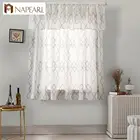 NAPEARL jacquard geometric pattern sheer curtains set with valance