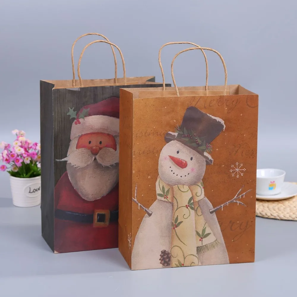 gift christmas promotion paper handles bags
