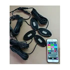 4 6 8 12 Pods LED Waterproof Rock Light RGB Multicolor APP Bluetooth Control Music Flashing Car Underbody Led Lights