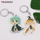 Vograce hot sale high quality customized cube shape transparent acrylic keychain