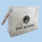 high quality clear transparent pvc cosmetic bag with silicone rubber bracelet handle