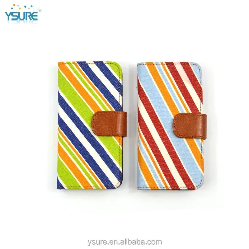 Colorful Unique Design Wallet Fabric Leather Phone Case For LG G Flex 2 with PVC ID and credit card slots