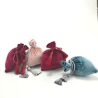 Gift Bags Pink Flannel Drawstring Pouches Wedding Jewellery Packaging Favor Cosmetic Bags Can Custom Size/Logo
