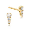girls simple mini gold fashion earring stud with cubic zirconia