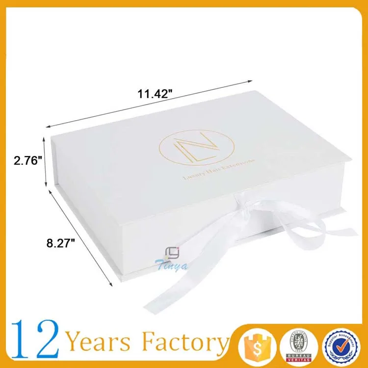 white square cardboard custom wig packaging box