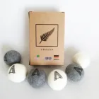 Logo Customization Dryer Balls Wool Set of 6 100% Handmade Natural and Unscented 6 Eco-Friendly Wool Dryer Balls