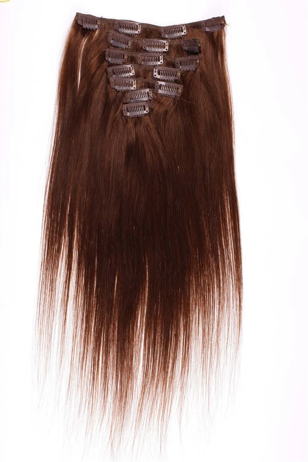 Brazilian Virgin Hair Clip In Human Hair Extensions 7Pcs/Set 120g 8ps/100g 9ps/120g Full Head Set Natural Black Color