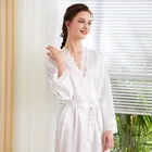 2019 wholesale print floral sex plus size satin robe women pajamas