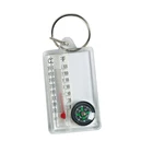 Oempromo custom printed acrylic thermometer keychain with compass