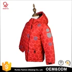 Children Girls' zip up star Quilted Windproof waterproof jacket with adjustable storm hood