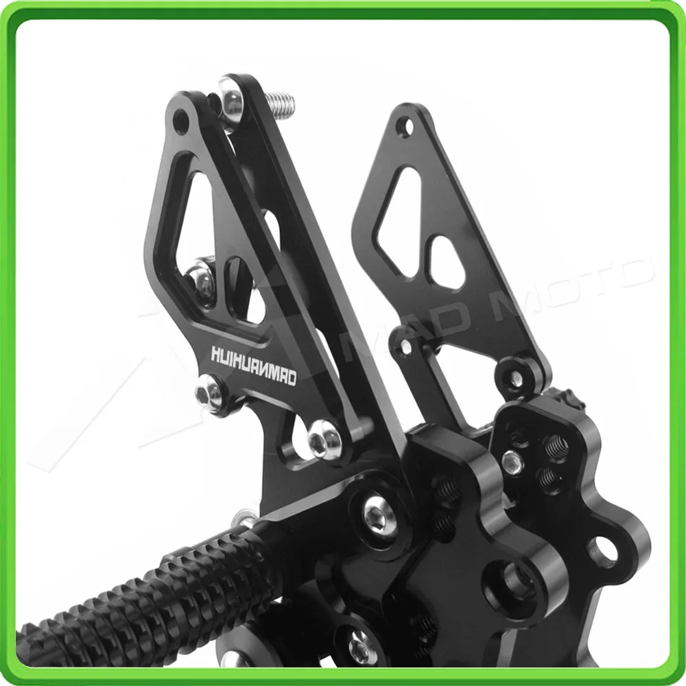 Motorcycle Adjustable Rearsets Rear set sets Foot Rest Pegs Pedal For KAWASAKI NINJA 300 Z300 2013 2014 2015 2016 2017 Black (5)