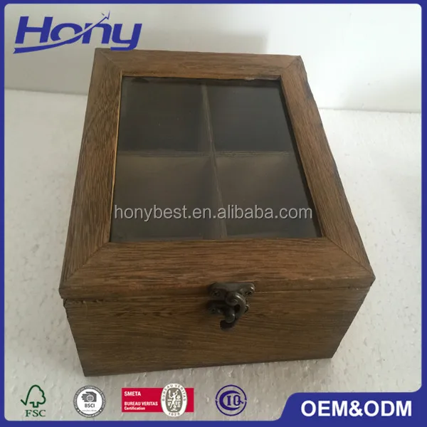 wooden chocolate tin packaging gift box with inserts and acrylic