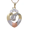 P8 gold pendant designs , heart shape cz pendant, crystal heart pendant