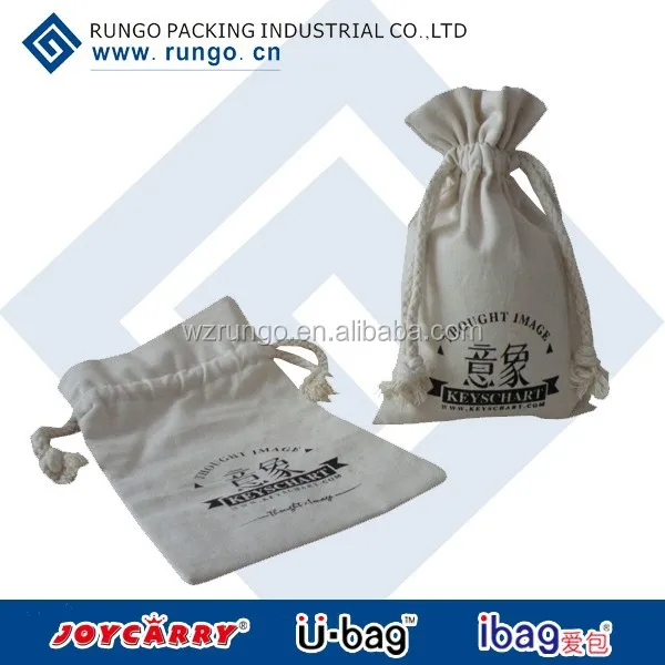recycling natural unbleached cotton drawstring bag