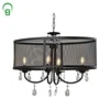 American country style antique big size lighting hotel chinese k9 crystal mini black chandelier