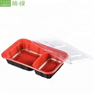 Easy Green Disposable Microwave PP Plastic Compartment Food Container Dinner Plates Bento Box Lunch
