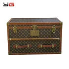 2018 New Design Vintage Leather Night Stand, Trunk Bedside Table