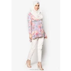 Women printing blouse wholesale islamic clothing elegant long sleeve muslim tops
