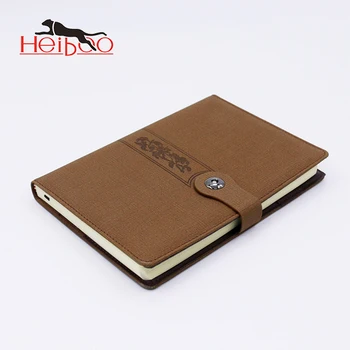 high quality leather cover business notebook with office snap