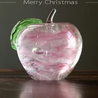 Crystal glass apple small ornaments Christmas creative birthday gift eve gift