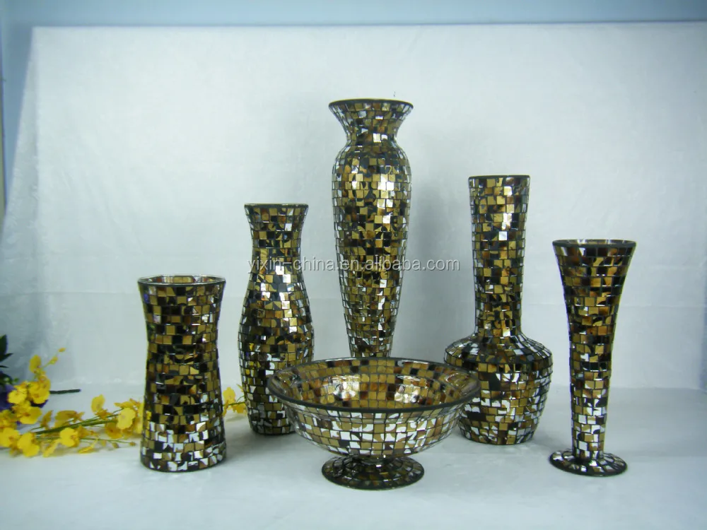 Mosaic glass vase