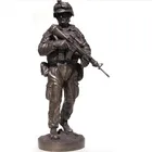 Figures sculpture outdoor and indoor decoration large life size brass and bronze gold soldier sculpture