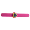 New Rainbow Hear Silicone Slap Wristbands Wrist Bands Rubber Bracelets