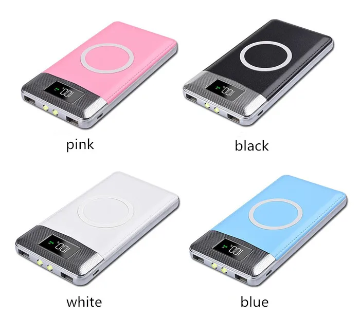 Power Bank 10000mAh Qi Wireless Charging 2 USB LED Wireless Power Bank Portable Battery Charger Hot Sell in USA - ANKUX.COM