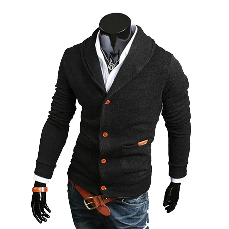 High Quality Autumn Winter Mens Jumper Sweaters Single Breasted Cardigans Vetement Homme Cotton Maglioni Knitted Sweater Mens AM